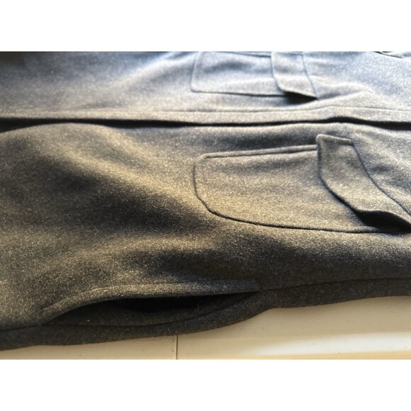 J Crew Wool Blend Trench Coat Jacket Women Size L Heather Gray Zip Front Pockets - Picture 10 of 12